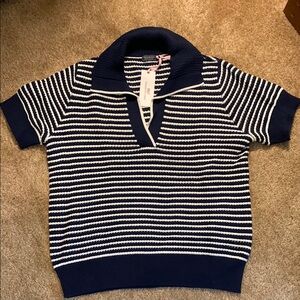 Vineyard Vines Blue and White Striped Sweater